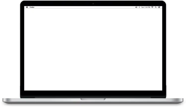 White Screen Apple Laptop