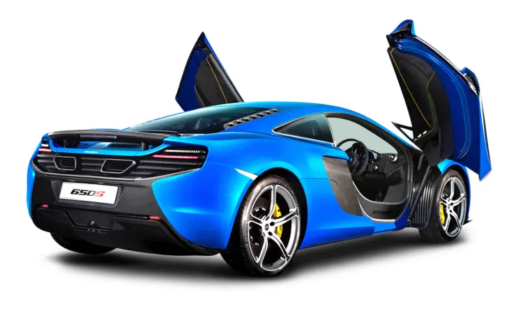 Blue Sports Car with Open Doors
