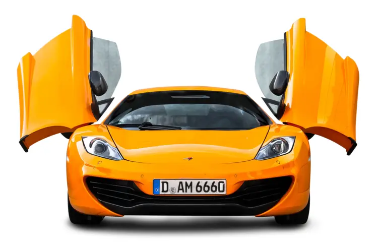 Orange Sports Car with Butterfly Doors