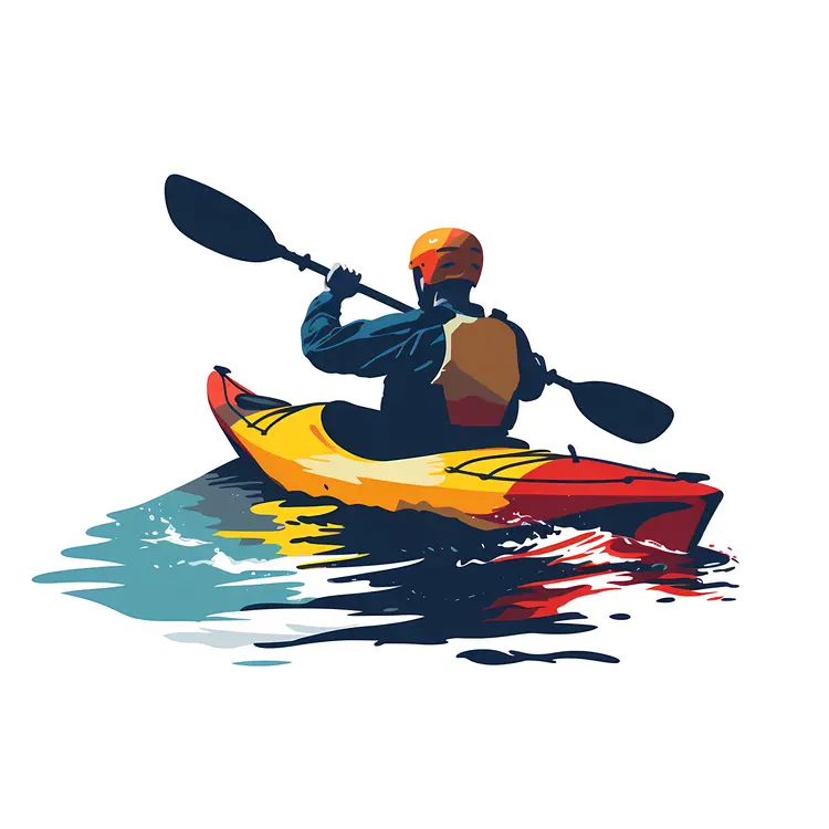 Kayaker Paddling in Calm Waters