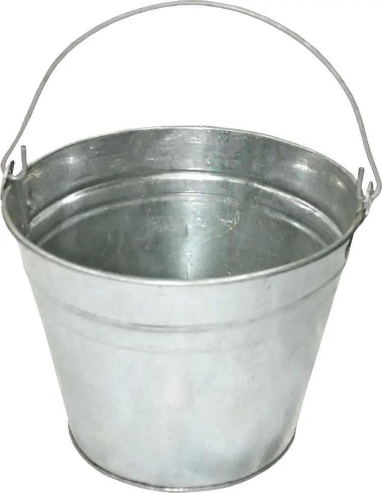 Silver Metal Bucket with Handle