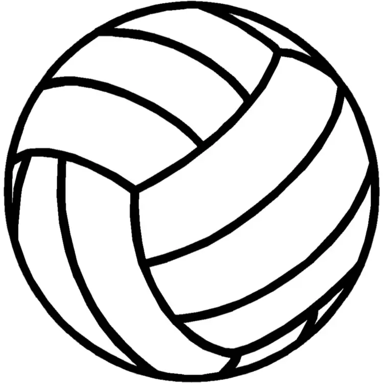Black and White Volleyball Outline