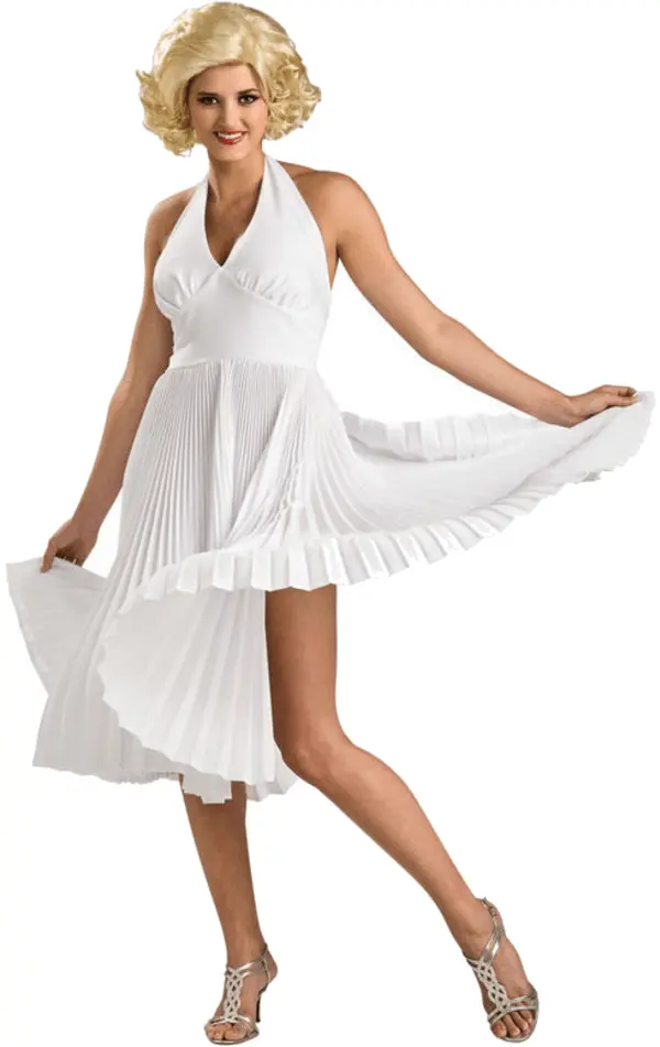 Woman in White Dress Posing
