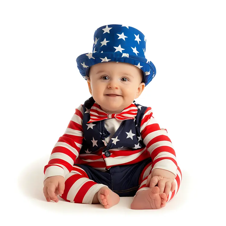 Baby in Patriotic Costume for Festive Occasions