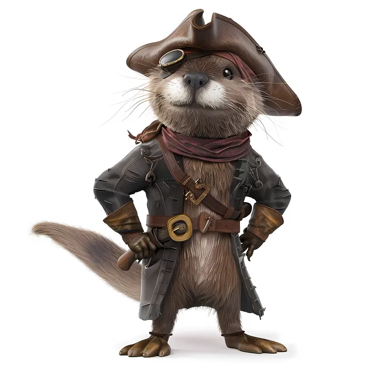 Cute Pirate Otter in Costume