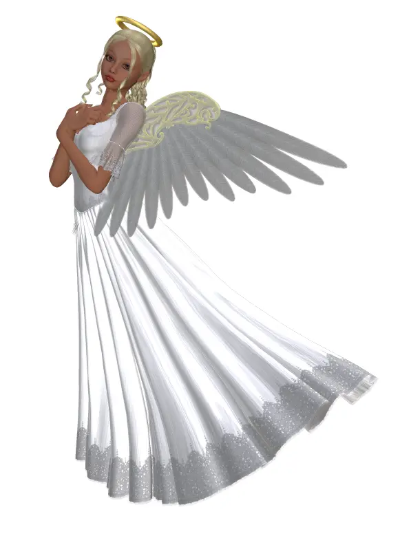 Beautiful Angel with White Wings