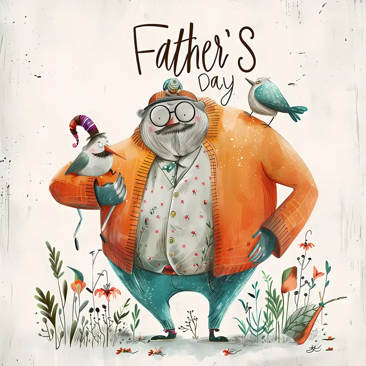 Father's Day Greeting with Birds
