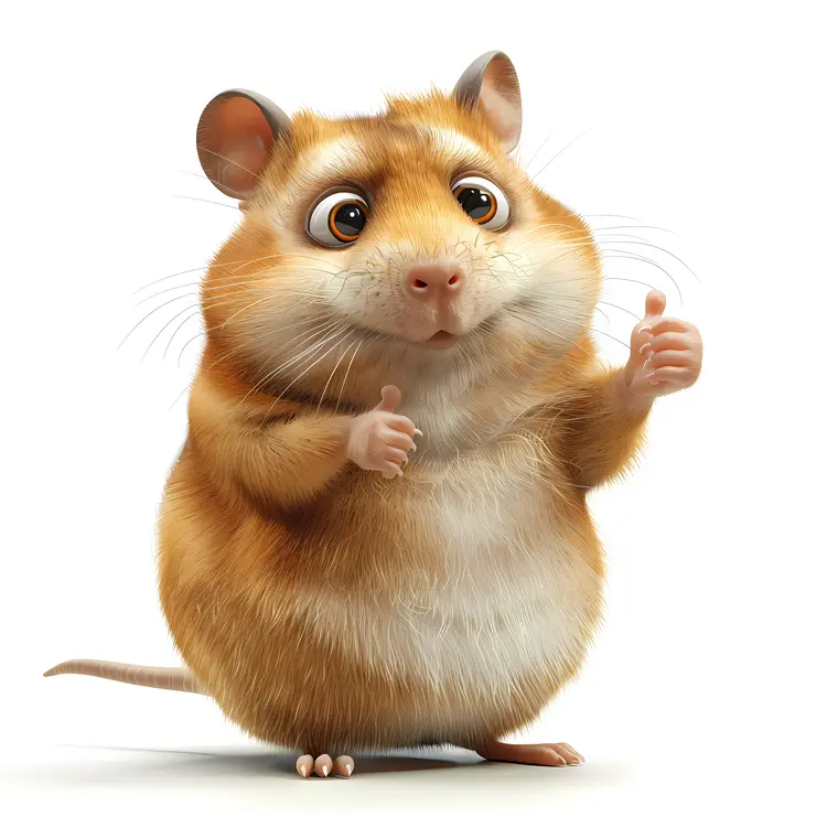 Cute Cartoon Hamster Giving Thumbs Up