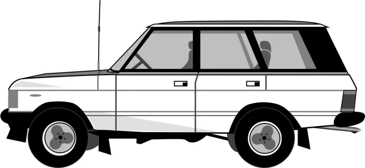 White SUV Side View Illustration