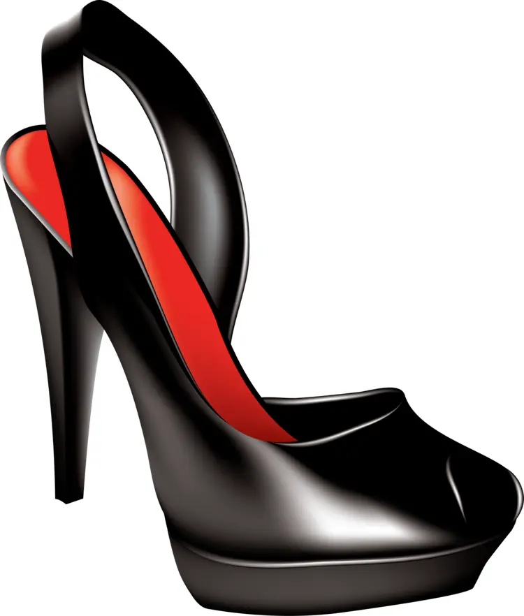Elegant Black High Heel Shoe with Red Interior