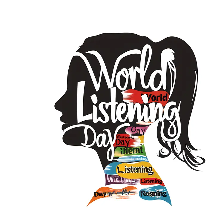 World Listening Day Silhouette with Text