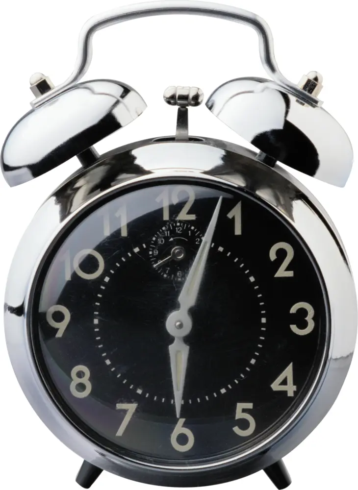 Retro Silver Alarm Clock with Bells