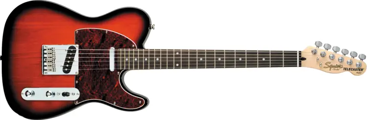Electric Guitar with Red and Black Design