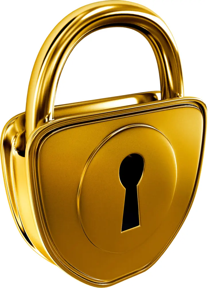 Golden Padlock for Security