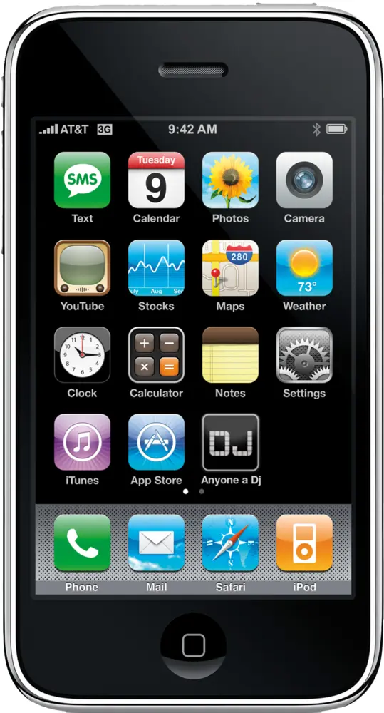 Black iPhone with Home Screen