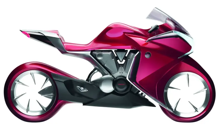 Red Concept Motorcycle with Innovative Design