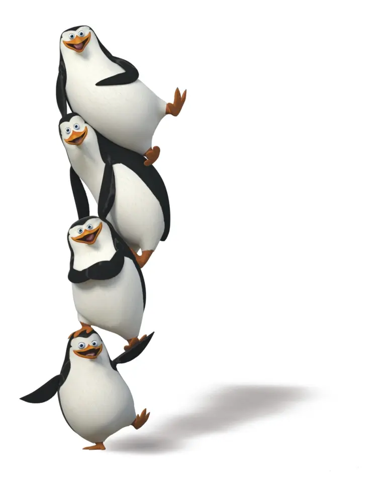 Stacked Happy Penguins