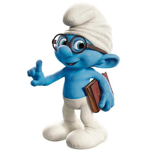Blue Cartoon Character with Glasses