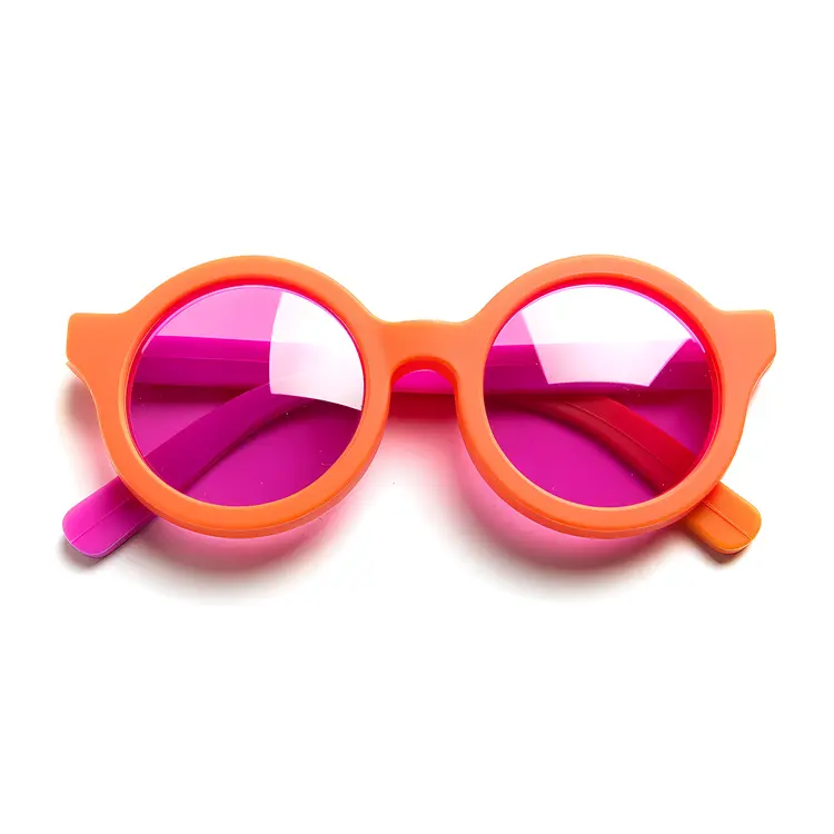 Trendy Orange Sunglasses with Pink Lenses