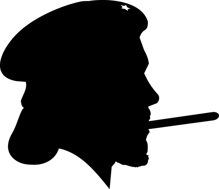 Silhouette of a Person with Beret and Cigar