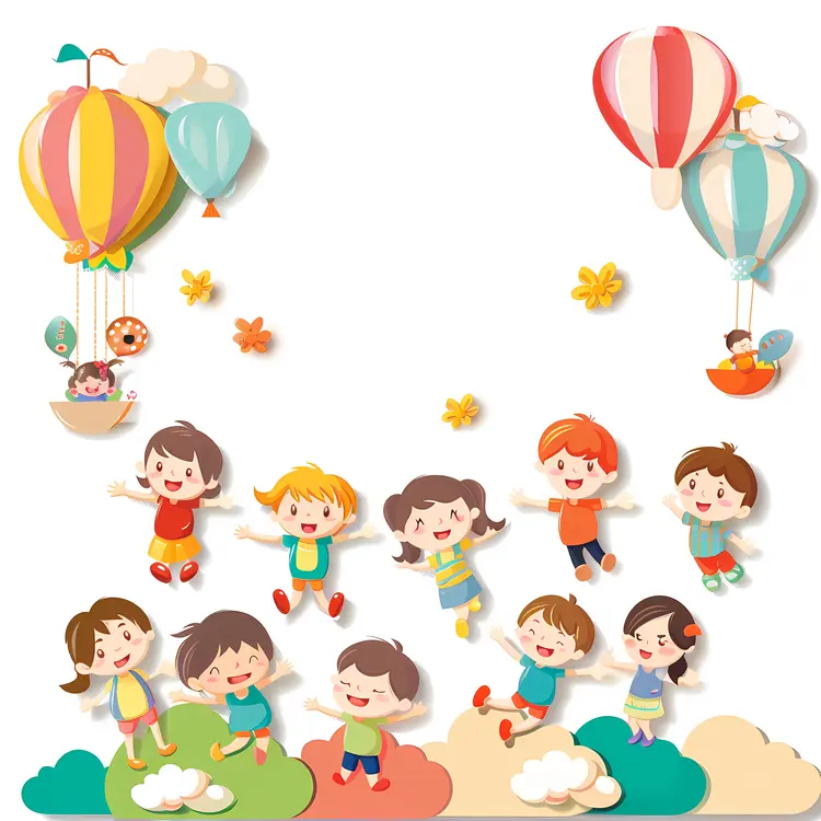 Children with Hot Air Balloons