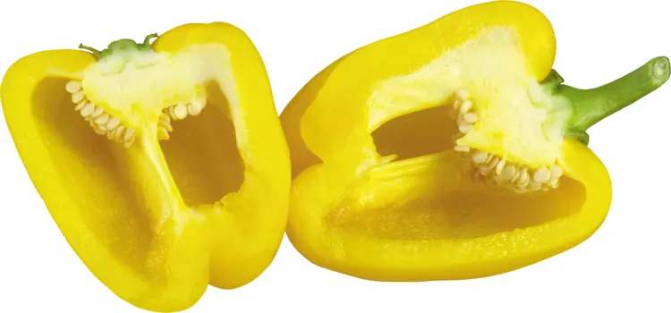 Sliced Yellow Bell Pepper with Seeds