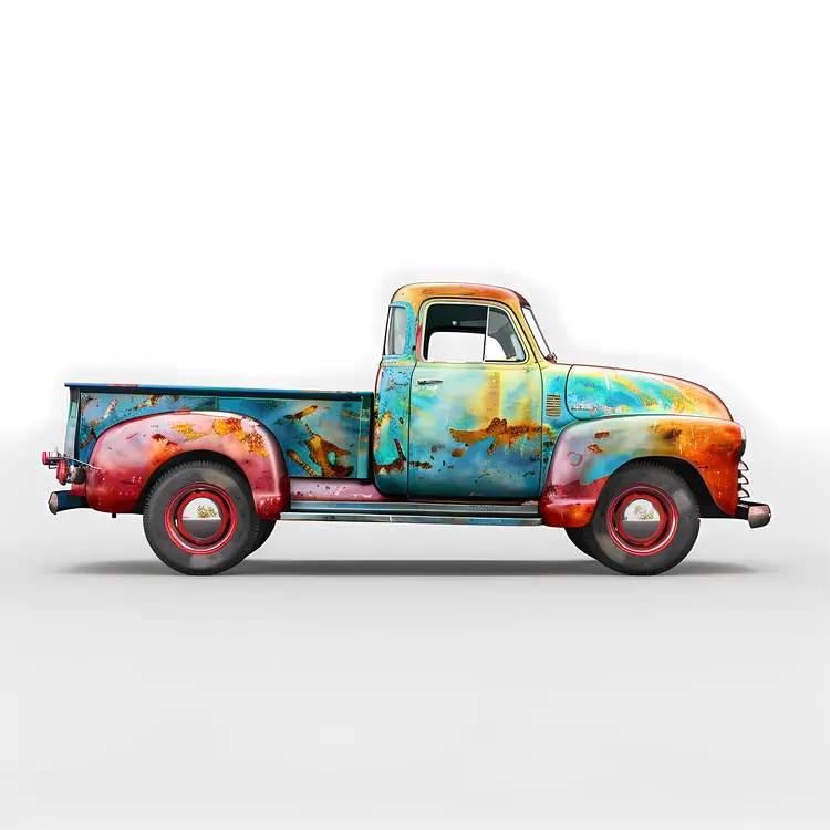 Colorful Vintage Truck for Classic Adventures