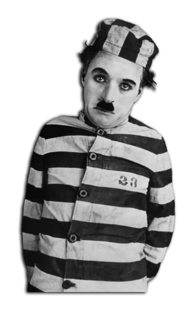 Man in Prison Uniform with Stripes