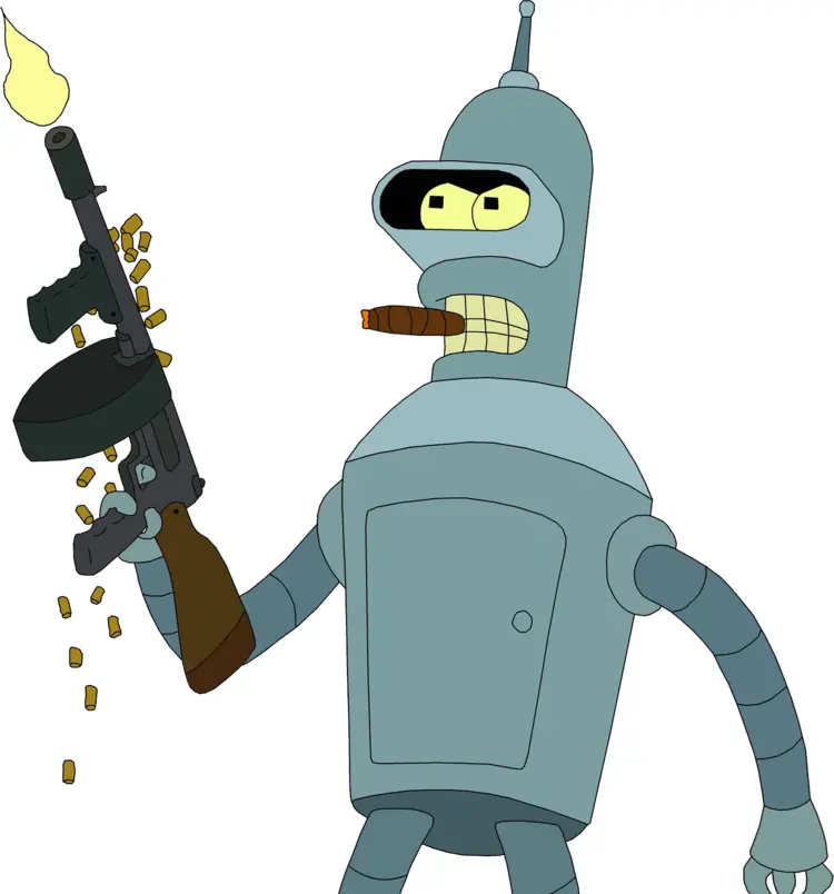Robot with Machine Gun