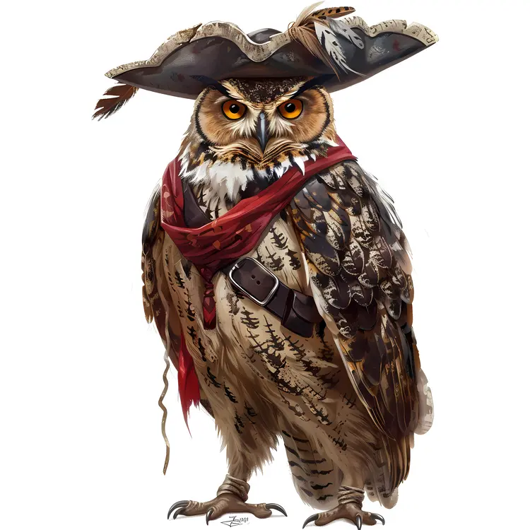 Owl in Pirate Costume