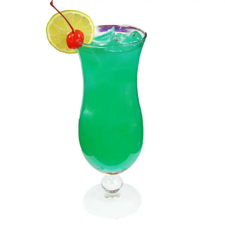 Refreshing Green Cocktail with Lime and Cherry