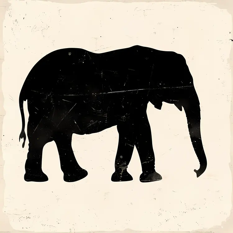 Vintage Elephant Silhouette