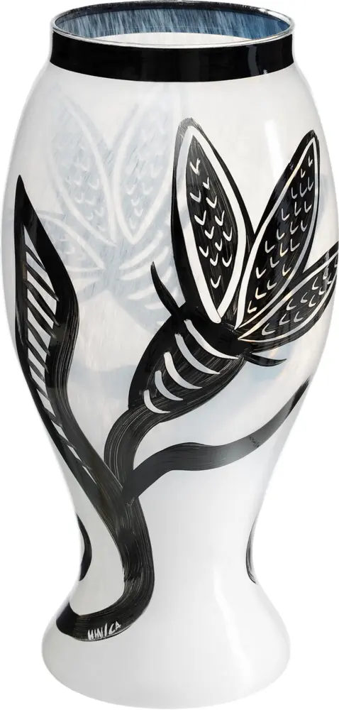 Decorative White and Black Ceramic Vase