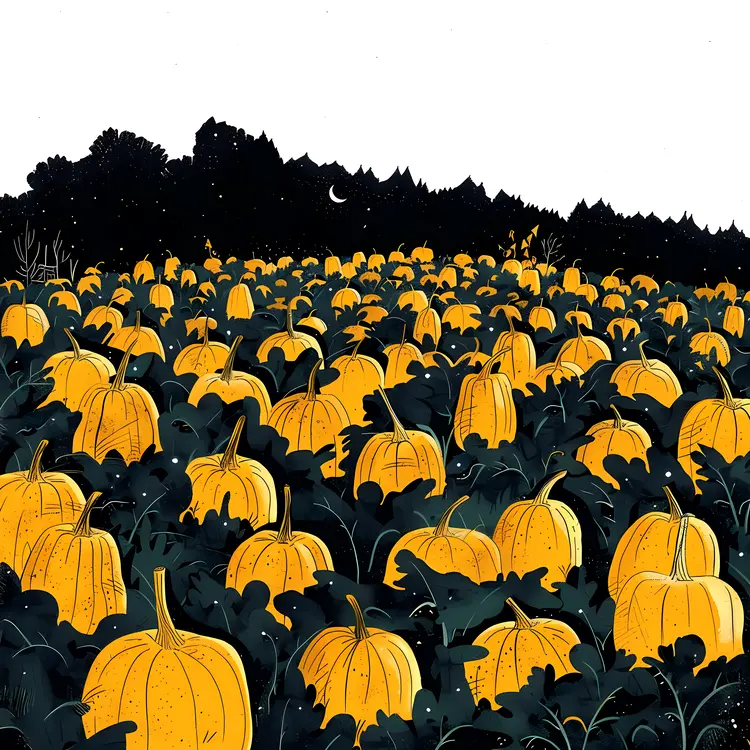 Pumpkin Field in Autumn