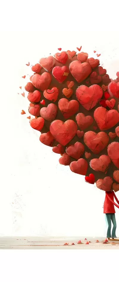 Cute Couple with Heart Balloon