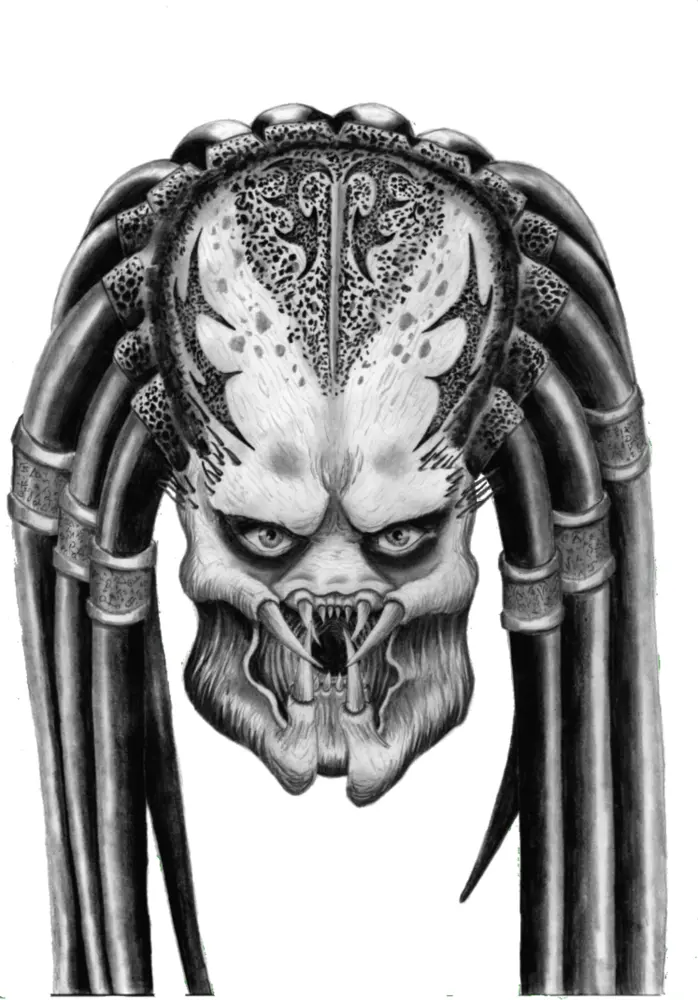 Predator Alien Head with Dreadlocks