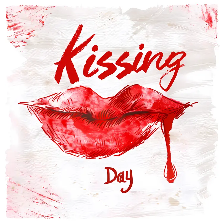 Kissing Day Celebration with Red Lips