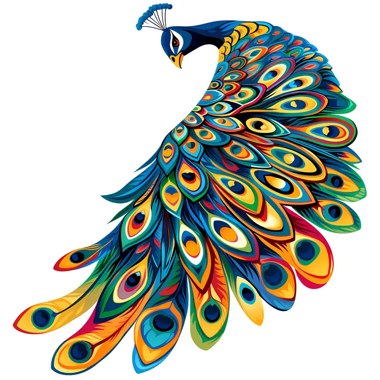 Colorful Peacock in Majestic Pose