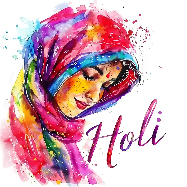 Colorful Holi Festival Art