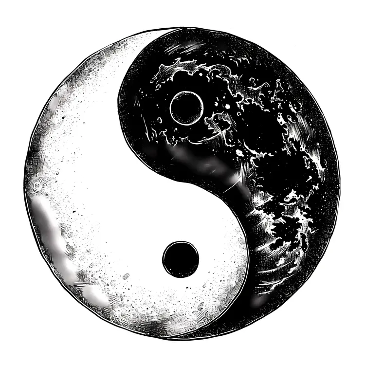 Yin Yang Symbol with Textured Design
