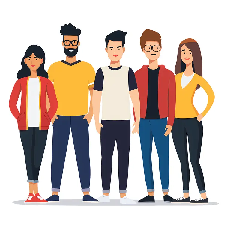 Group of Friends Standing Together