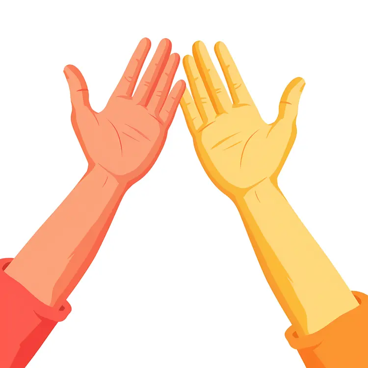 Two Cartoon Hands Illustration