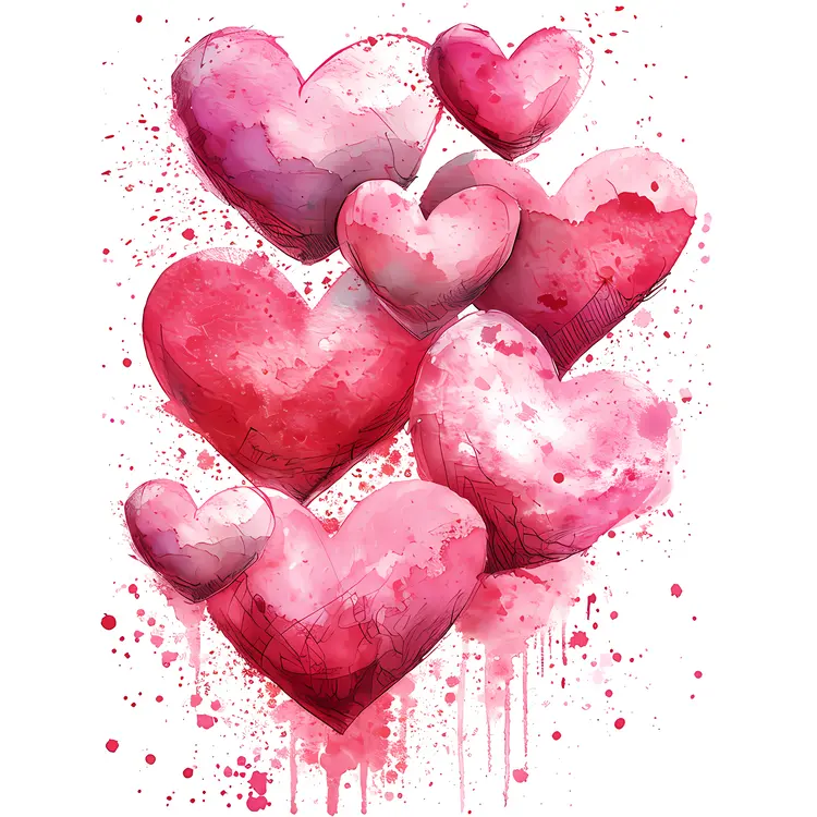 Cluster of Pink Hearts