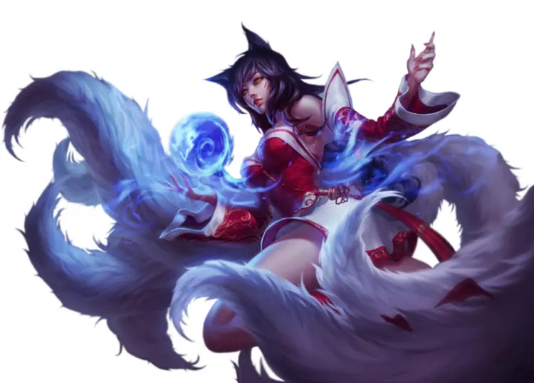 Mystical Fantasy Character with Multiple Tails