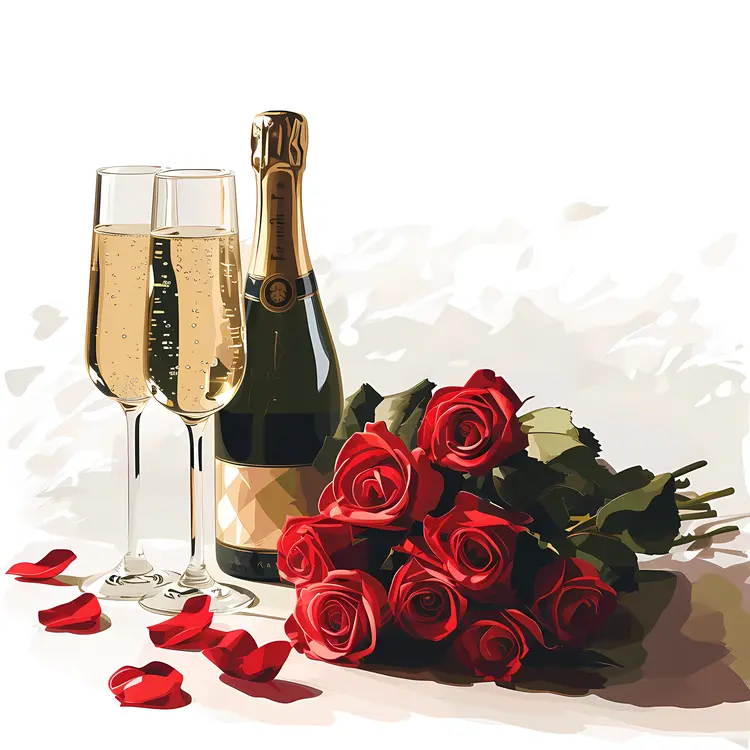 Classic Champagne and Roses Celebration