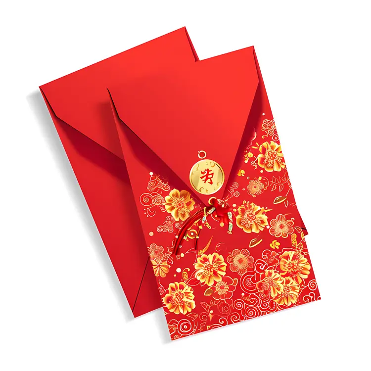 Decorative Red Envelopes with Gold Accents