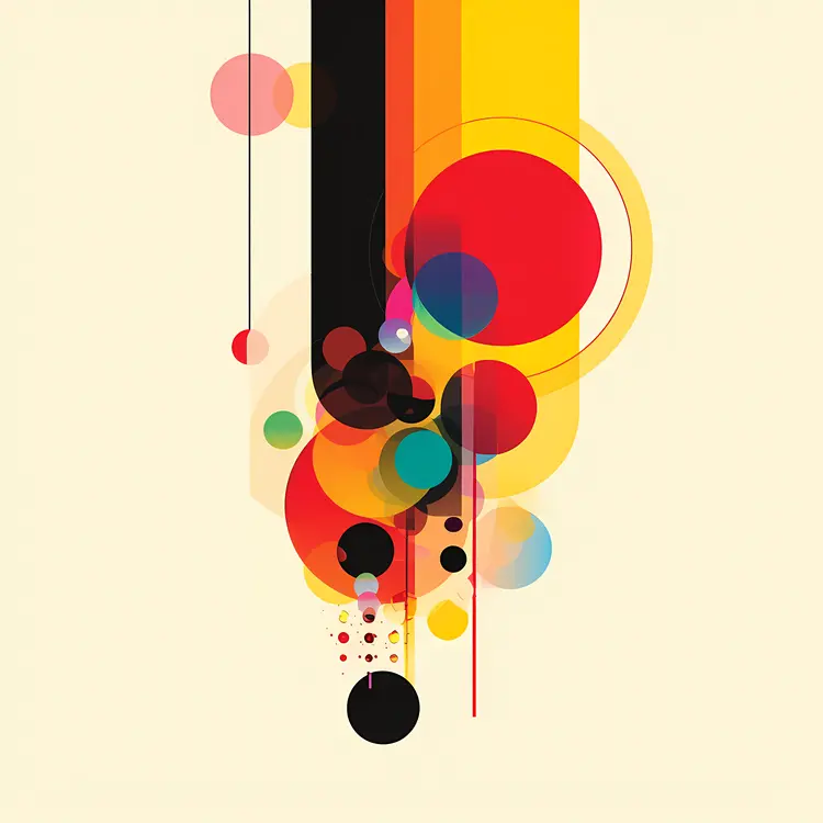 Colorful Circles and Lines in Abstract Art