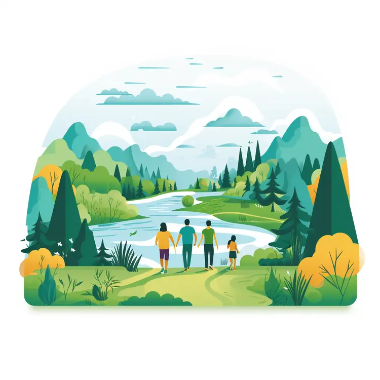 Family Hiking in Nature