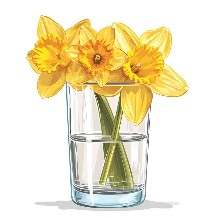 Three Daffodils in a Glass