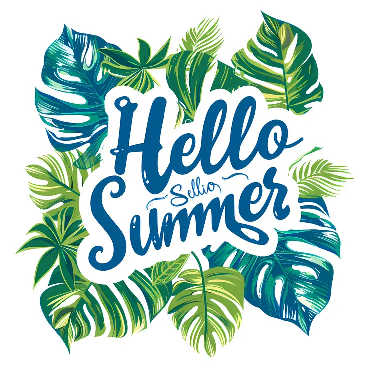 Hello Summer Tropical Sign